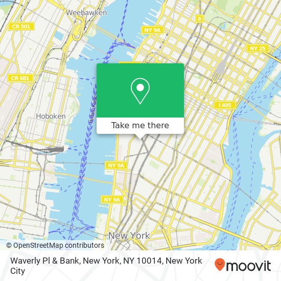 Mapa de Waverly Pl & Bank, New York, NY 10014