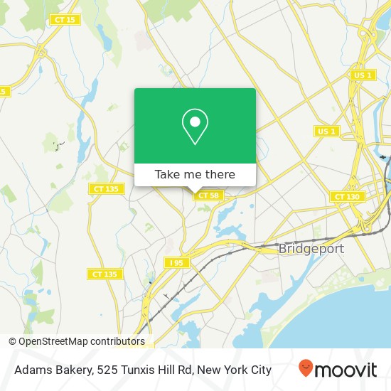 Mapa de Adams Bakery, 525 Tunxis Hill Rd