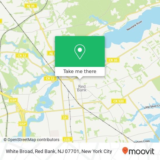 Mapa de White Broad, Red Bank, NJ 07701