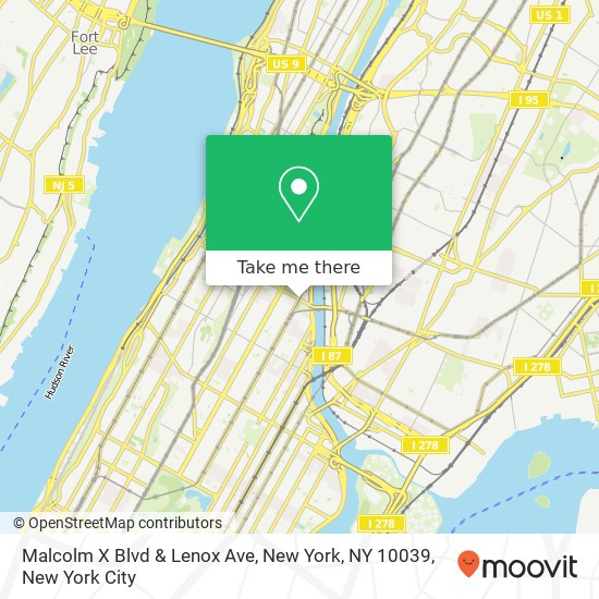 Malcolm X Blvd & Lenox Ave, New York, NY 10039 map