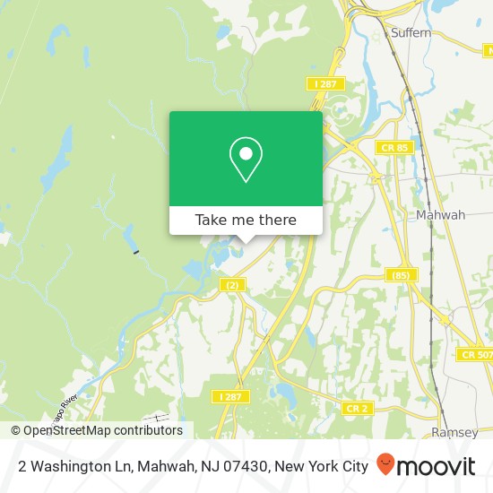 Mapa de 2 Washington Ln, Mahwah, NJ 07430