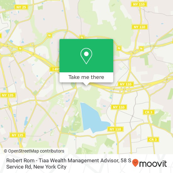 Mapa de Robert Rom - Tiaa Wealth Management Advisor, 58 S Service Rd