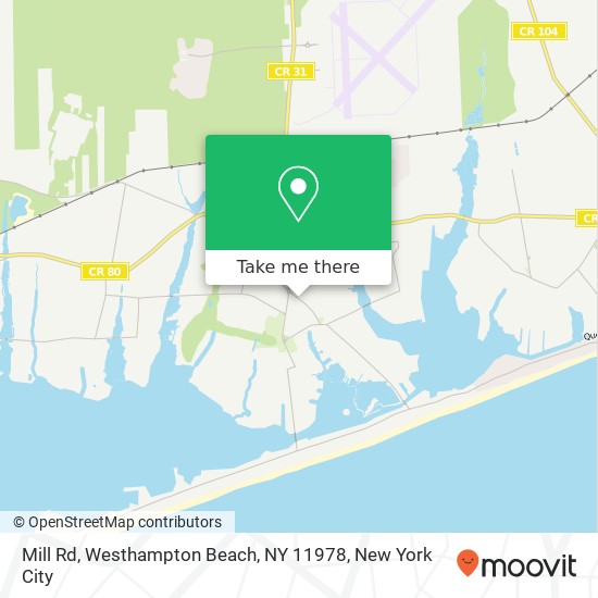 Mapa de Mill Rd, Westhampton Beach, NY 11978