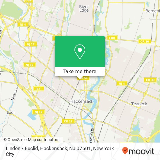 Linden / Euclid, Hackensack, NJ 07601 map