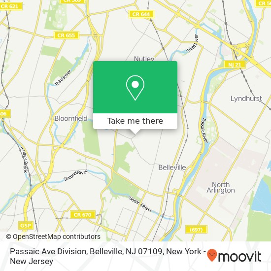 Passaic Ave Division, Belleville, NJ 07109 map