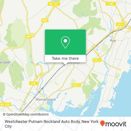 Westchester Putnam Rockland Auto Body map