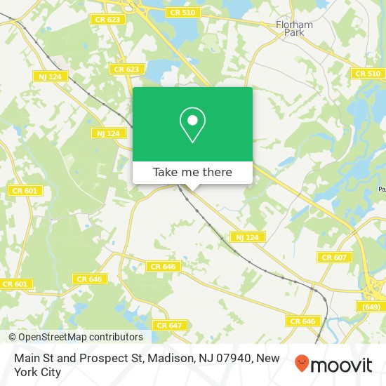 Mapa de Main St and Prospect St, Madison, NJ 07940