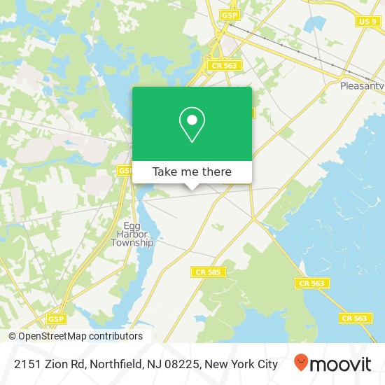 Mapa de 2151 Zion Rd, Northfield, NJ 08225