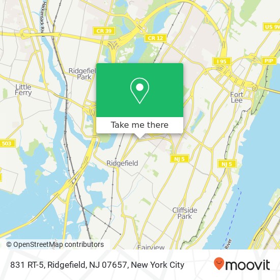 Mapa de 831 RT-5, Ridgefield, NJ 07657