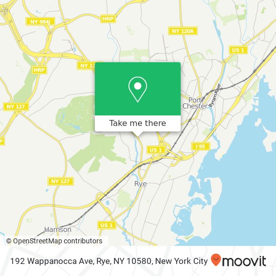 Mapa de 192 Wappanocca Ave, Rye, NY 10580