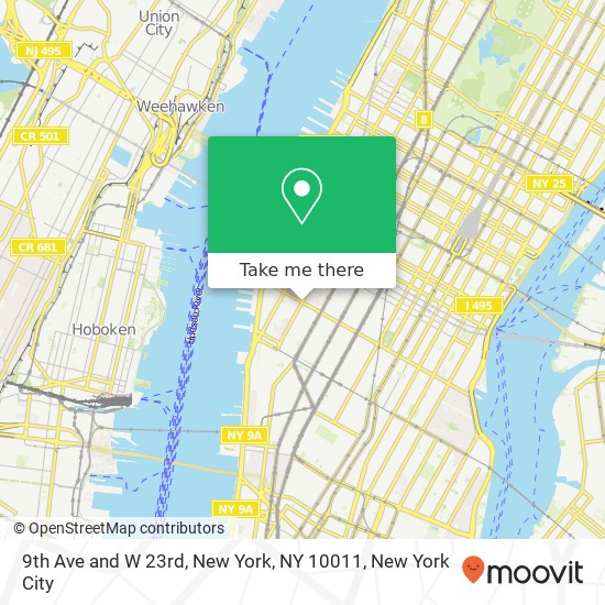 Mapa de 9th Ave and W 23rd, New York, NY 10011