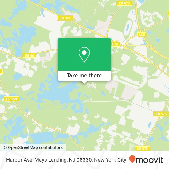 Harbor Ave, Mays Landing, NJ 08330 map