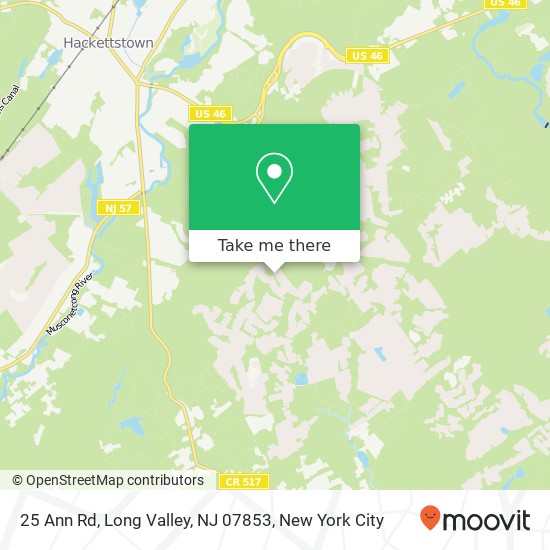 Mapa de 25 Ann Rd, Long Valley, NJ 07853