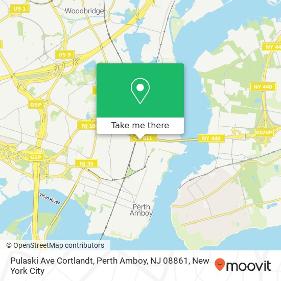 Mapa de Pulaski Ave Cortlandt, Perth Amboy, NJ 08861