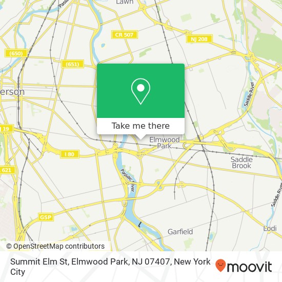 Mapa de Summit Elm St, Elmwood Park, NJ 07407