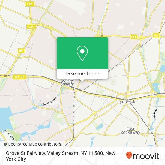 Mapa de Grove St Fairview, Valley Stream, NY 11580