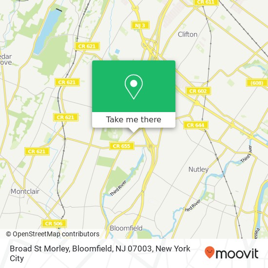 Broad St Morley, Bloomfield, NJ 07003 map