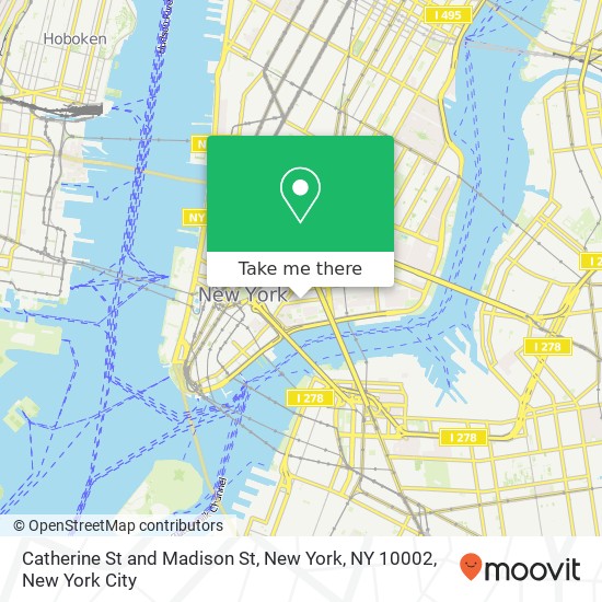 Catherine St and Madison St, New York, NY 10002 map