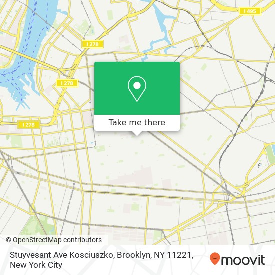 Stuyvesant Ave Kosciuszko, Brooklyn, NY 11221 map