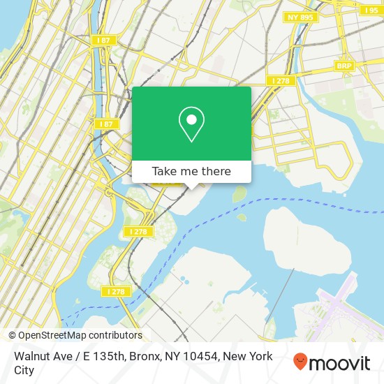 Mapa de Walnut Ave / E 135th, Bronx, NY 10454