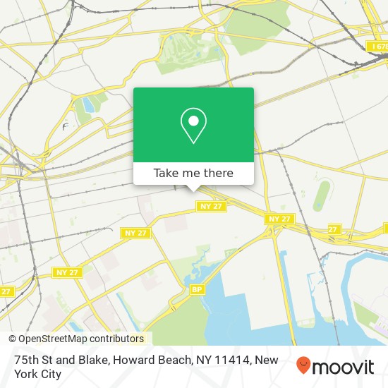 Mapa de 75th St and Blake, Howard Beach, NY 11414