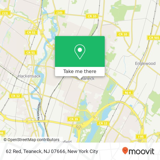 Mapa de 62 Red, Teaneck, NJ 07666