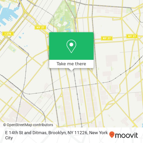 Mapa de E 14th St and Ditmas, Brooklyn, NY 11226