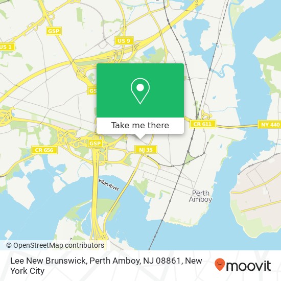 Mapa de Lee New Brunswick, Perth Amboy, NJ 08861