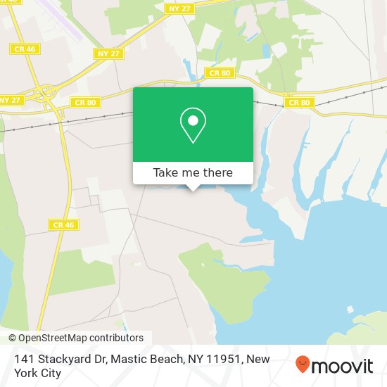 141 Stackyard Dr, Mastic Beach, NY 11951 map