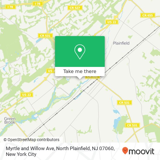 Myrtle and Willow Ave, North Plainfield, NJ 07060 map