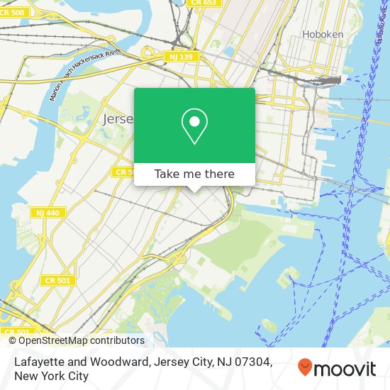 Lafayette and Woodward, Jersey City, NJ 07304 map