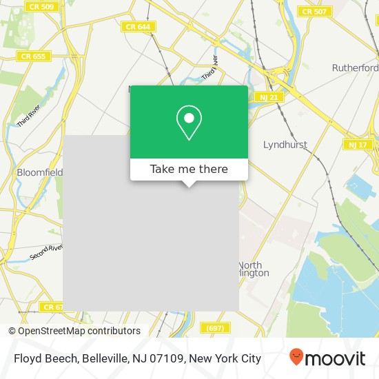 Mapa de Floyd Beech, Belleville, NJ 07109