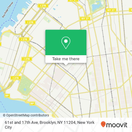 Mapa de 61st and 17th Ave, Brooklyn, NY 11204