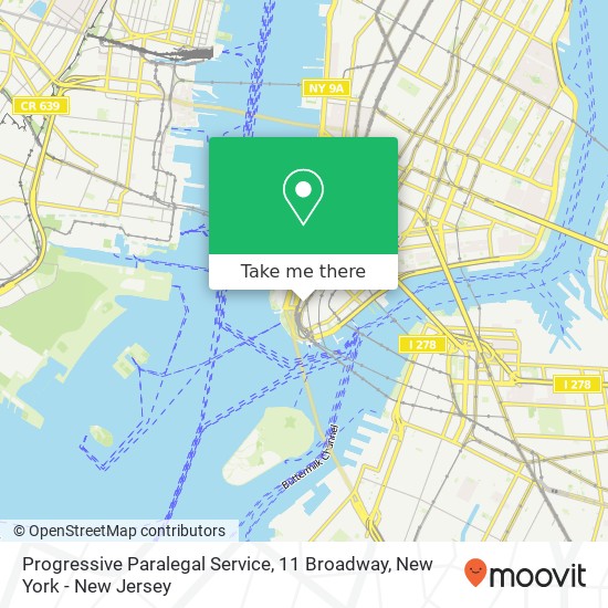Mapa de Progressive Paralegal Service, 11 Broadway