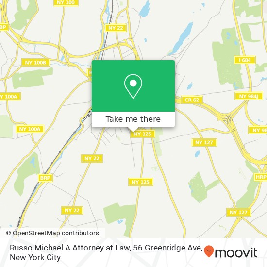 Mapa de Russo Michael A Attorney at Law, 56 Greenridge Ave