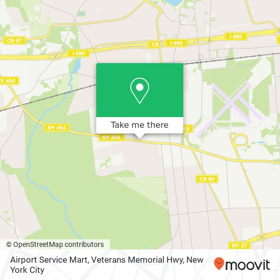 Mapa de Airport Service Mart, Veterans Memorial Hwy