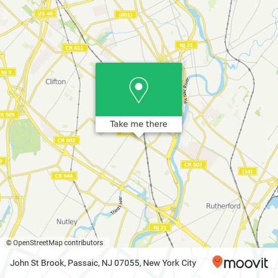 Mapa de John St Brook, Passaic, NJ 07055