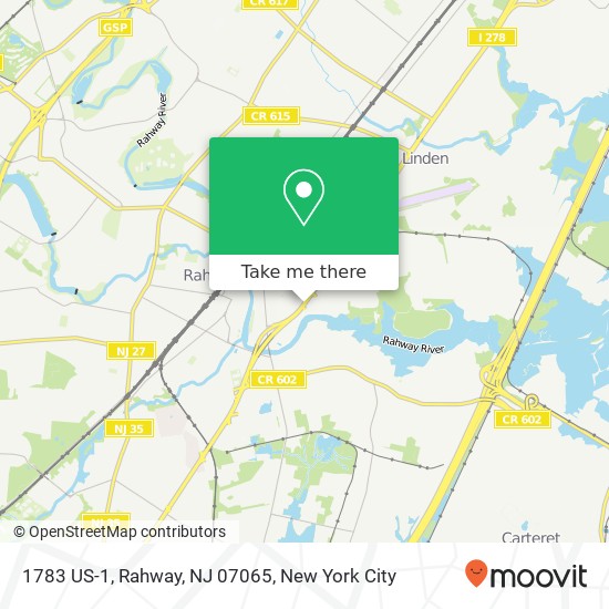 Mapa de 1783 US-1, Rahway, NJ 07065