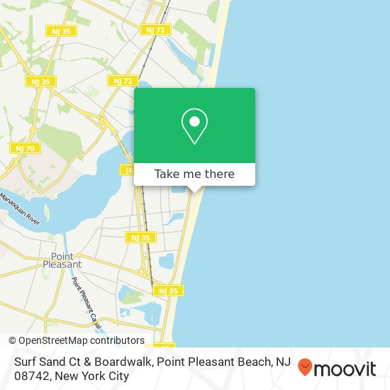 Mapa de Surf Sand Ct & Boardwalk, Point Pleasant Beach, NJ 08742