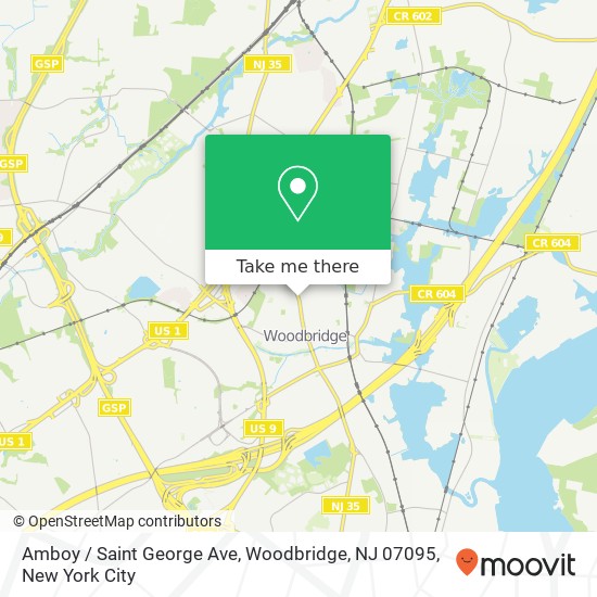 Mapa de Amboy / Saint George Ave, Woodbridge, NJ 07095