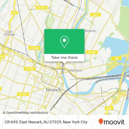 Mapa de CR-699, East Newark, NJ 07029