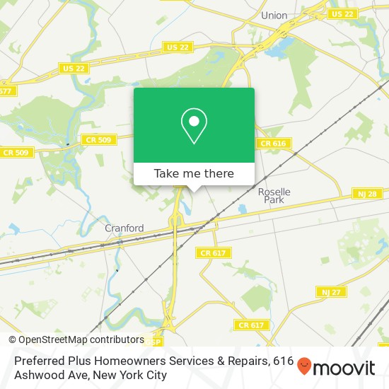 Mapa de Preferred Plus Homeowners Services & Repairs, 616 Ashwood Ave