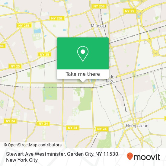 Mapa de Stewart Ave Westminister, Garden City, NY 11530