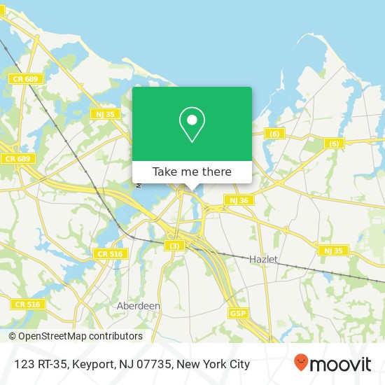 Mapa de 123 RT-35, Keyport, NJ 07735