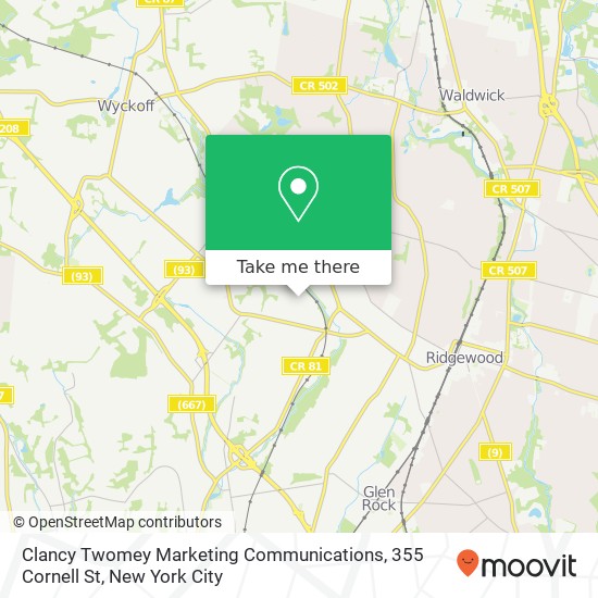 Clancy Twomey Marketing Communications, 355 Cornell St map