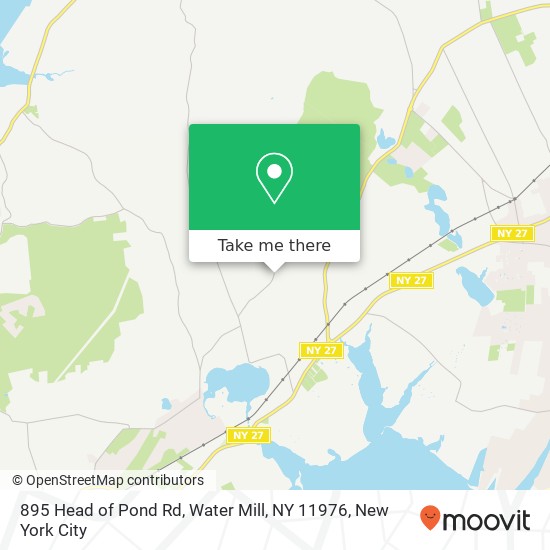 Mapa de 895 Head of Pond Rd, Water Mill, NY 11976