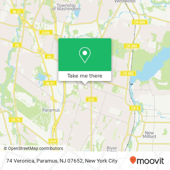 Mapa de 74 Veronica, Paramus, NJ 07652