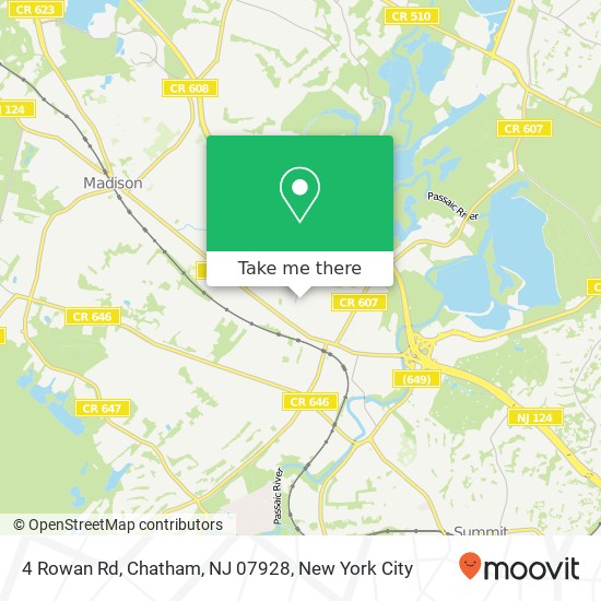 Mapa de 4 Rowan Rd, Chatham, NJ 07928