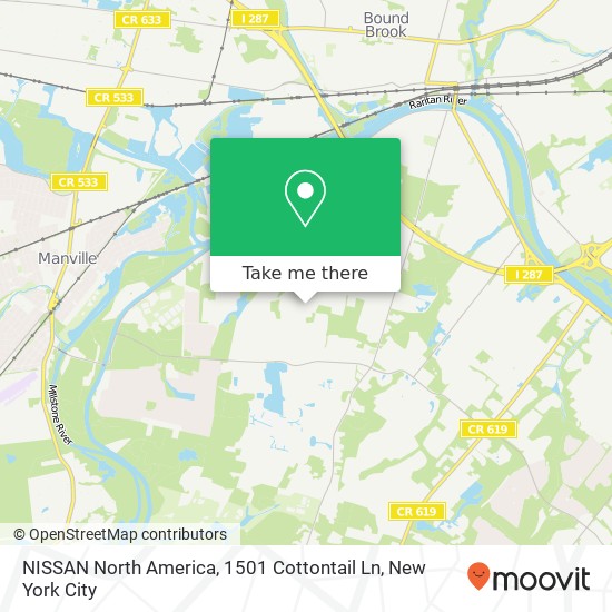 Mapa de NISSAN North America, 1501 Cottontail Ln