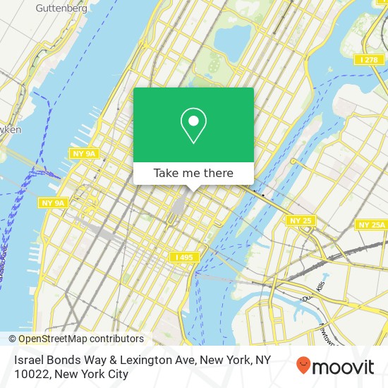 Israel Bonds Way & Lexington Ave, New York, NY 10022 map
